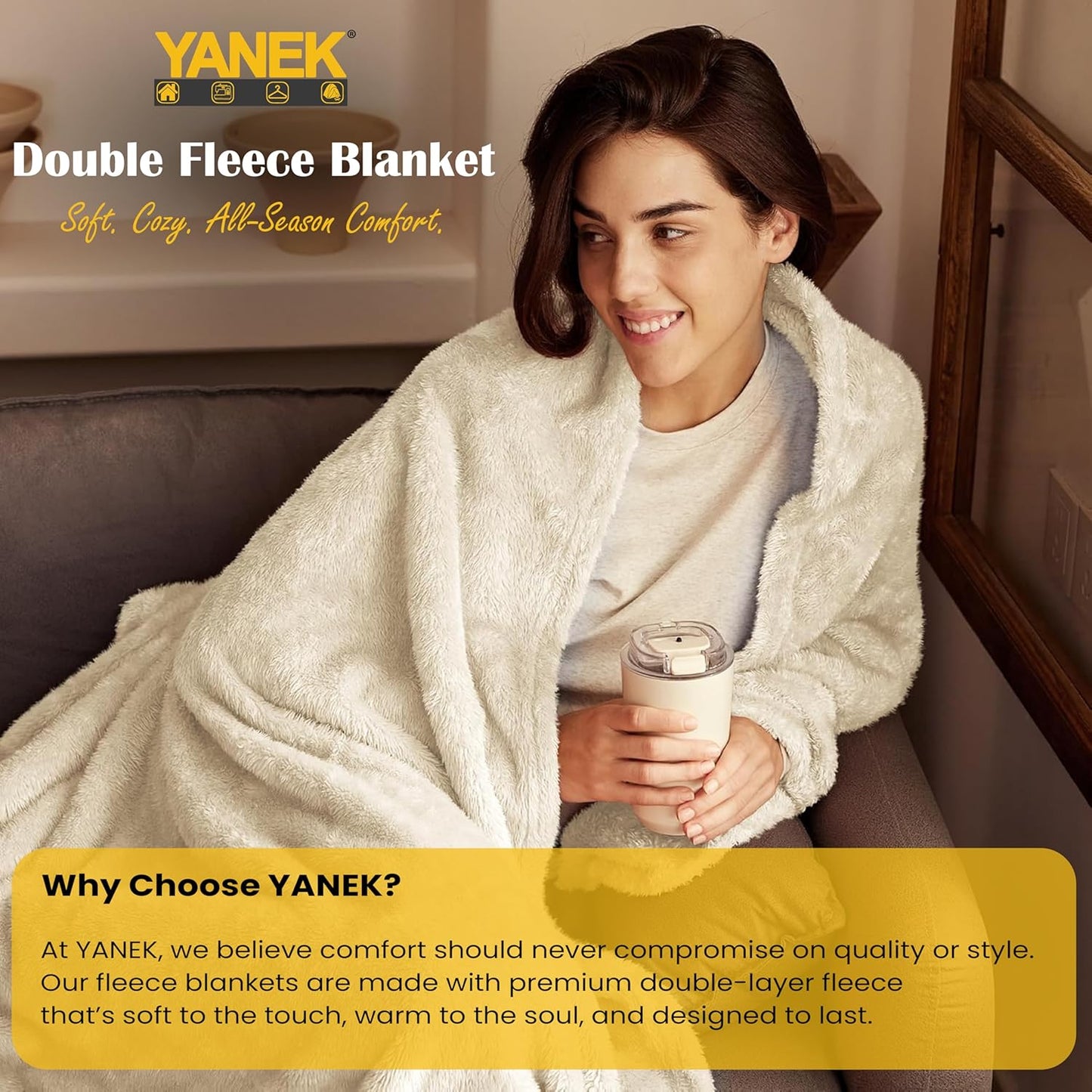 Wholesale Blanket UAE | Yanek Ultra-Soft Double Micro Fleece Flannel Blanket