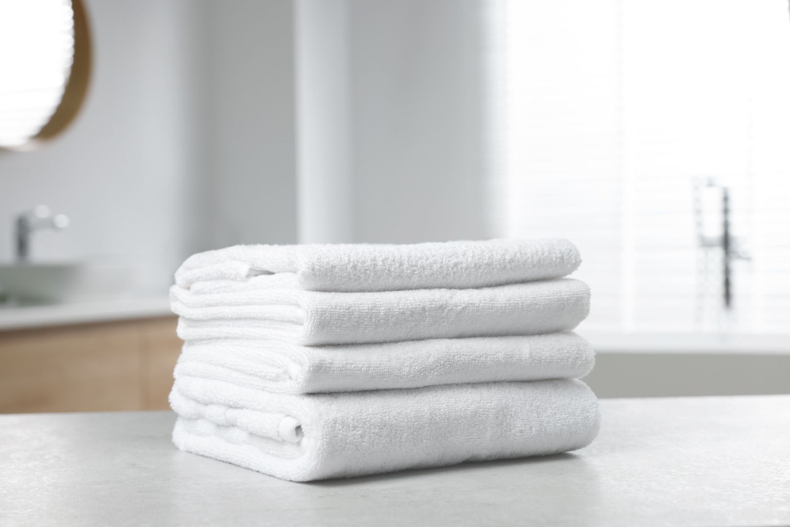 white towel on table